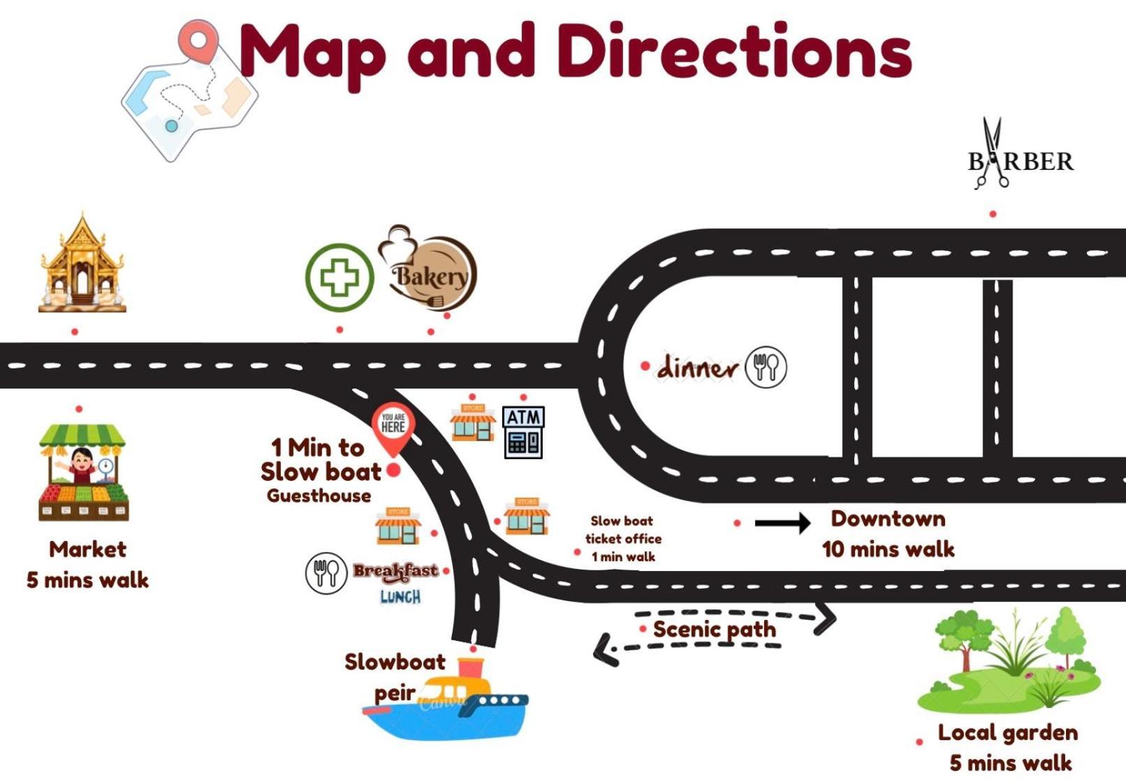 1 Min To Slow Boat Guesthouse Konekeo Ngoại thất bức ảnh